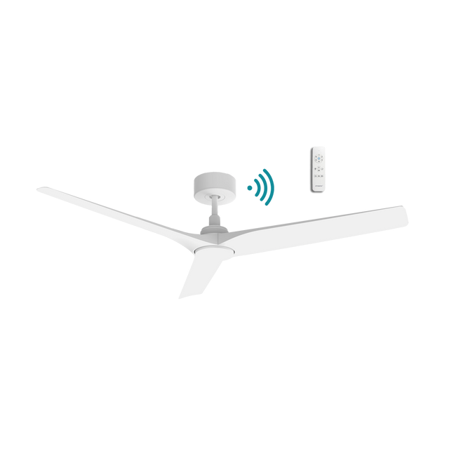 White Energy-efficient Martec Cordoba DC smart ceiling fan for homes