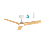 White Oak Sleek white Martec Cordoba 52 inch smart DC ceiling fan design