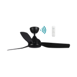 Black Energy-efficient Martec Daytona DC ceiling fan for modern interiors.