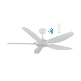 White Energy-efficient Martec Esprit DC ceiling fan with integrated LED light