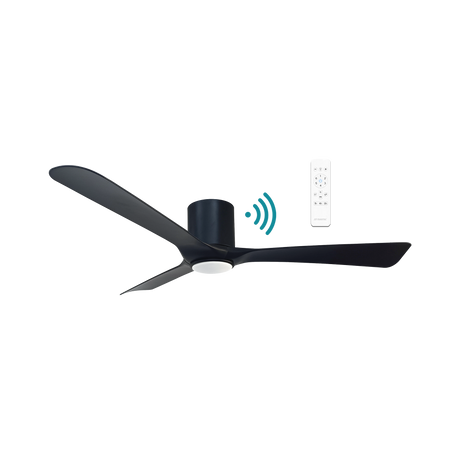 Black Smart home compatible Martec Fresno 52 inch DC ceiling fan with WiFi remote