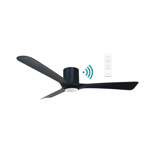 Black Smart home compatible Martec Fresno 52 inch DC ceiling fan with WiFi remote