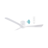 Energy saving DC motor ceiling fan by Martec Fresno with LED and remote control on a white background