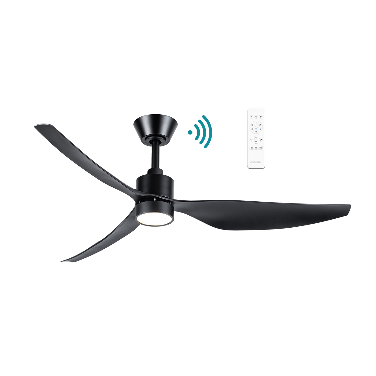 Black Smart home ceiling fan with WiFi remote Martec Genoa