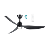 Black Smart home ceiling fan with WiFi remote Martec Genoa
