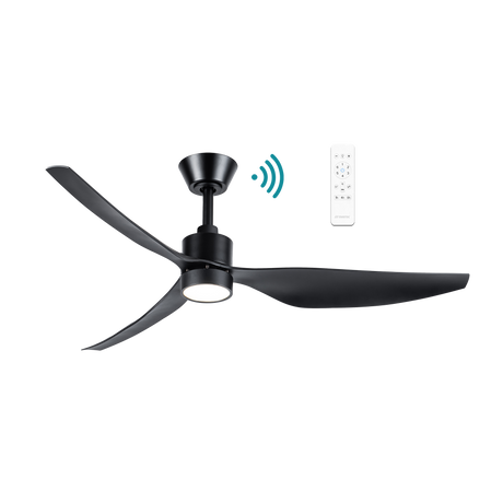 Black Smart home ceiling fan with WiFi remote Martec Genoa