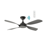 Black Quiet and stylish DC ceiling fan with WiFi control by Martec Hampton.