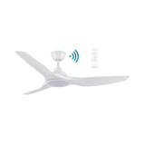 White Stylish DC ceiling fan with WiFi connectivity and LED light from Martec.