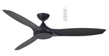 Black Elegant white Martec Newport smart DC ceiling fan with WiFi access with remote control on a white background