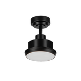 Black Martec Osprey DC smart ceiling fan with dimmable LED light for bedroom comfort on a white background