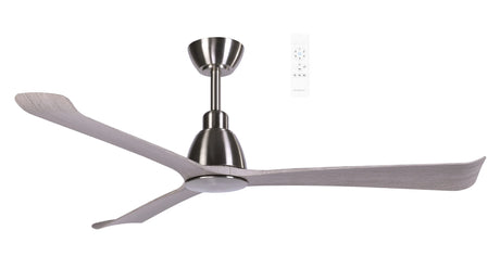 Energy-efficient Martec Polo DC ceiling fan for modern interiors with metallic finish on a white background