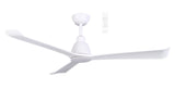 White Quiet and stylish DC ceiling fan with WiFi control by Martec Polo on a white background