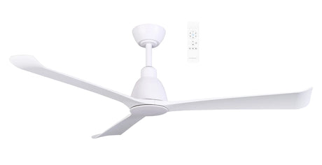White Quiet and stylish DC ceiling fan with WiFi control by Martec Polo on a white background