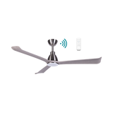 Sleek Martec Polo DC ceiling fan with WiFi, remote, and energy-saving LED light with remote control on a white background