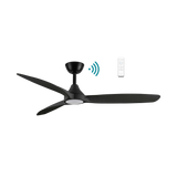 White Energy-saving DC motor ceiling fan by Martec Seaforth with LED and remote.