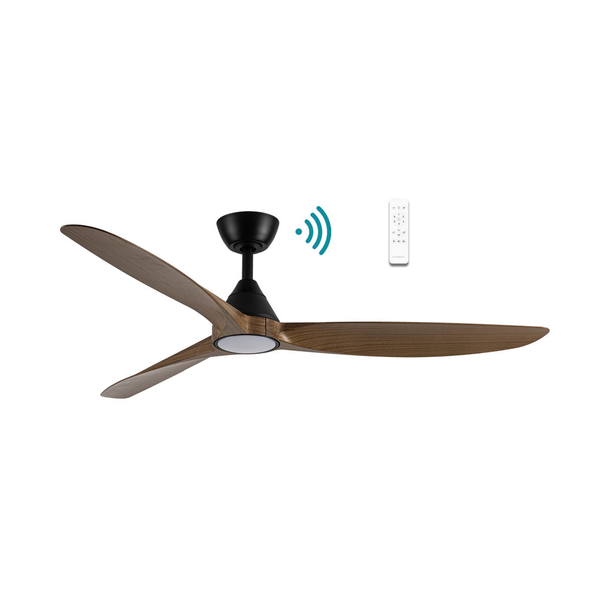 Bronze Smart home compatible Martec Seaforth DC ceiling fan with WiFi remote control.