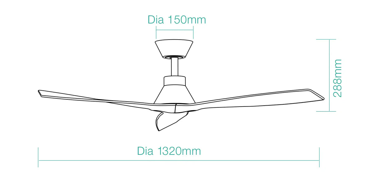 Quiet and stylish DC ceiling fan with WiFi control by Martec Triumph