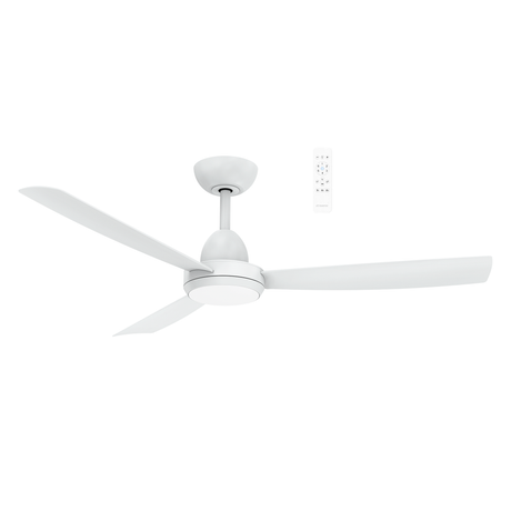 White Modern 48-inch Martec Zorro DC fan with LED light and remote operation