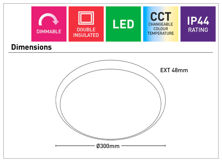 Dimension of a Andre 25W Mercator LED ceiling fixture for living room and bedroom