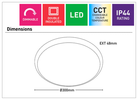 Dimension of a Andre 25W Mercator LED ceiling fixture for living room and bedroom