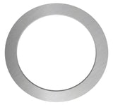 Decorative Mercator brush chrome trim for recessed ceiling lights on white background.