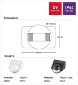 Dimension of 180-degree Mercator PIR sensor for outdoor lighting control