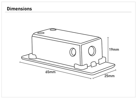 Dimension of Delay-on delay-off electronic timer switch by Mercator