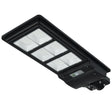 Black outdoor Remote-controlled Mercator Epsilon II solar LED street lighton a white background