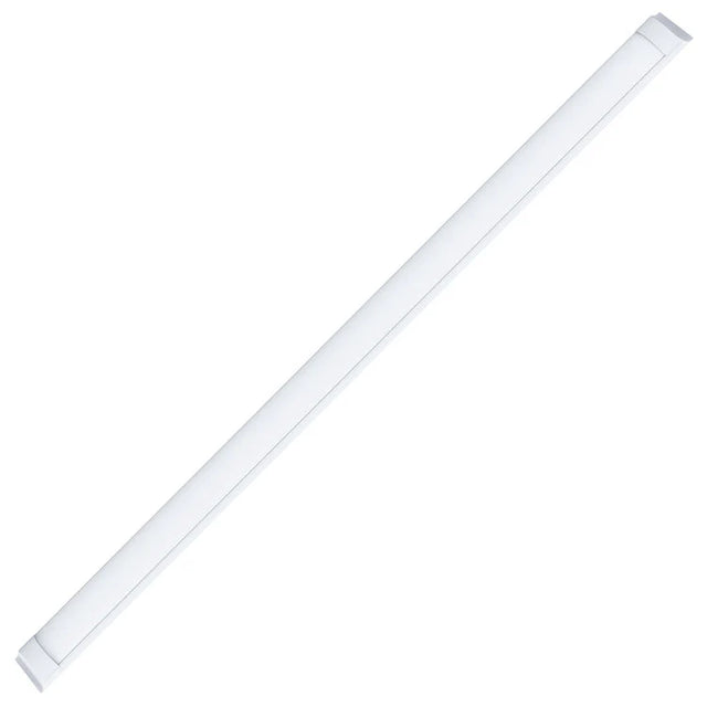Modern Mercator Neo LED batten light for commercial spaces on white background.