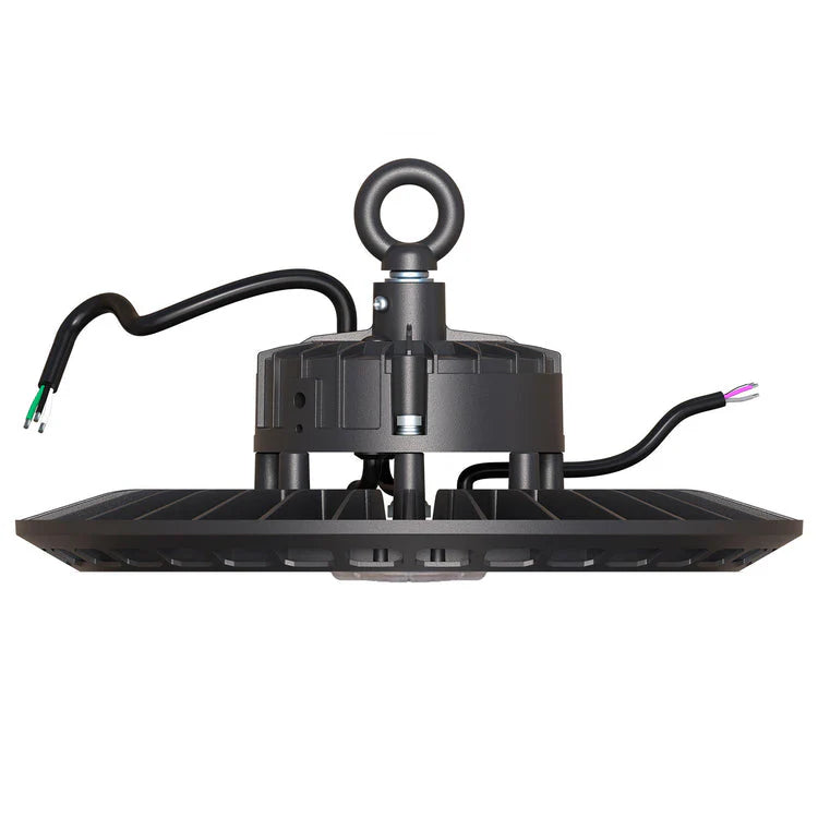 High-performance LED highbay light installed in industrial area