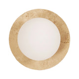 Oriel Elf G9 Travertine Decorative Opal Glass Wall Light