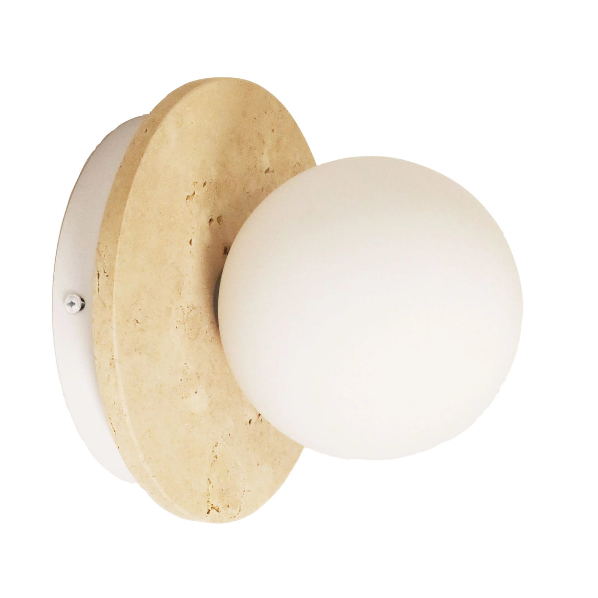 Oriel Elf G9 Travertine Decorative Opal Glass Wall Light