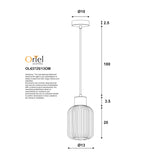 Oriel Lighting BOLLI 130 Real Timber & Opal Glass Pendant