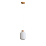 Oriel Lighting BOLLI 130 Real Timber & Opal Glass Pendant