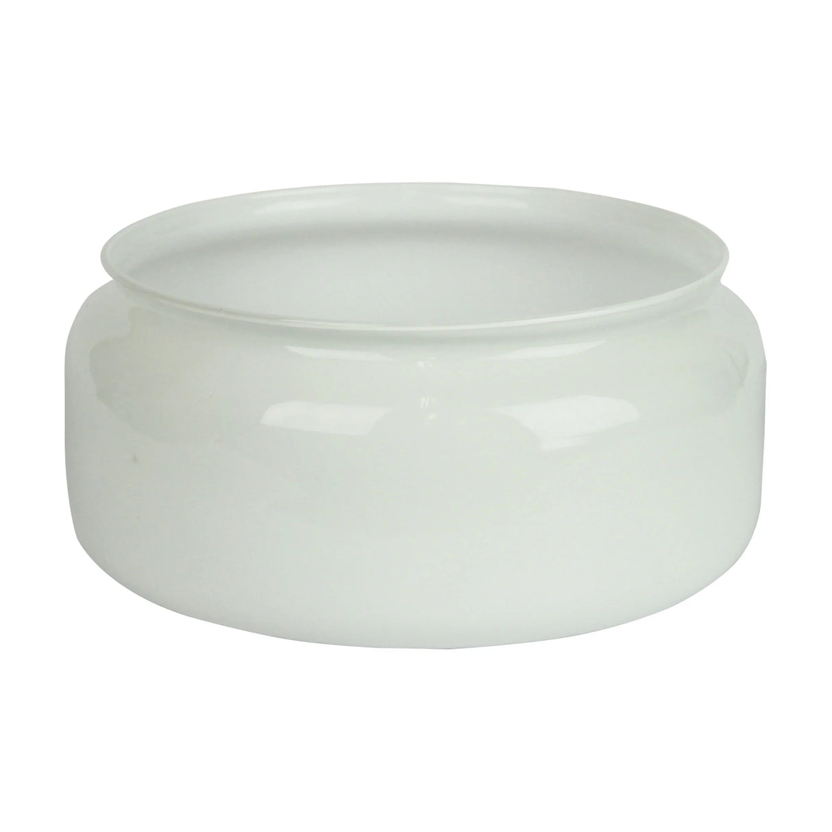 Replacement glass for Oriel ceiling fan light 158mm lip on a white background