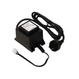 Black Weatherproof DIY transformer for Oriel garden lighting setups with cable on a white background