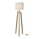 Oriel Lund Complete Scandi Timber Tripod Floor Lamp