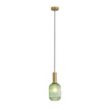 Oriel Lighting Luxe.130 Green Ribbed Glass Pendant