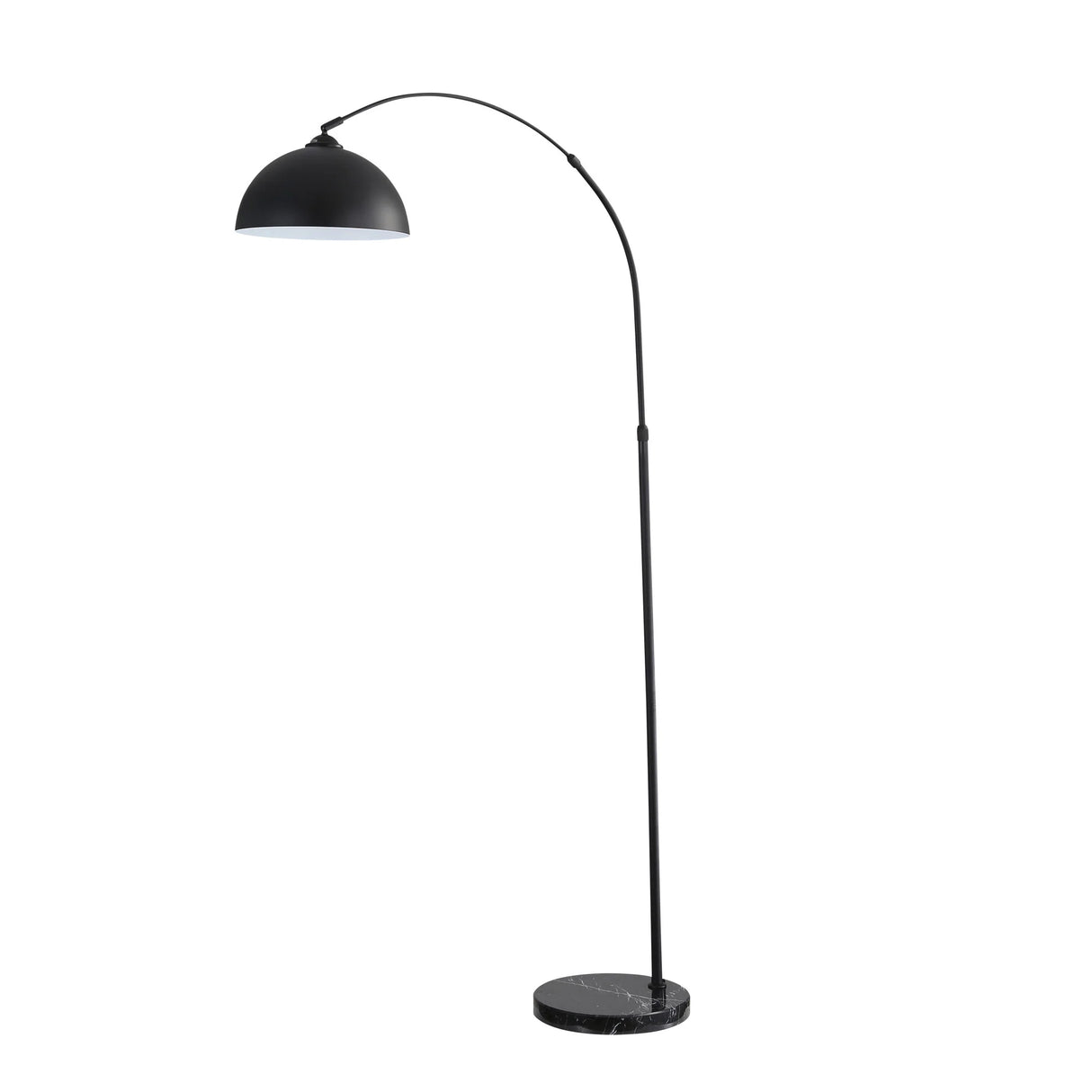 Oriel Marmo Black Arc Floor Lamp with Marble Base