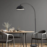 Oriel Marmo Black Arc Floor Lamp with Marble Base