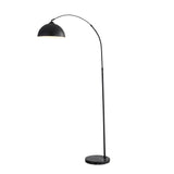 Oriel Marmo Black Arc Floor Lamp with Marble Base