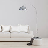 Oriel Marmo Chrome Arc Floor Lamp with Marble Base