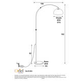 Oriel Marmo Chrome Arc Floor Lamp with Marble Base