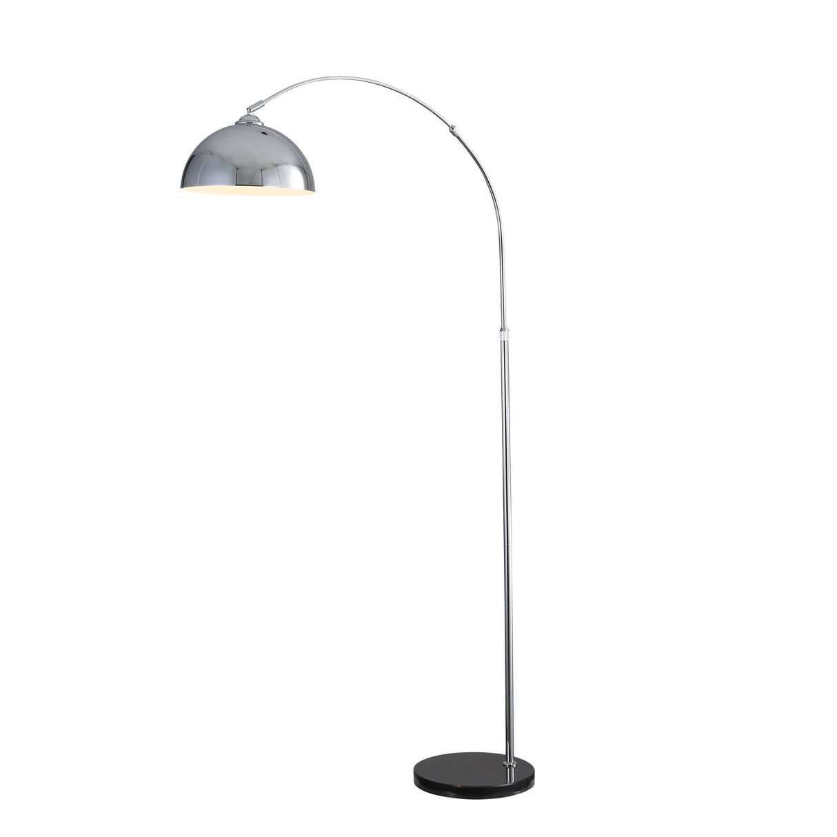 Oriel Marmo Chrome Arc Floor Lamp with Marble Base