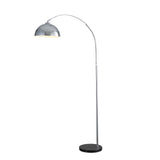 Oriel Marmo Chrome Arc Floor Lamp with Marble Base
