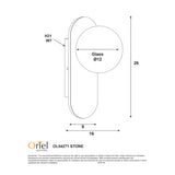 Oriel Ping G9 Travertine Decorative Opal Glass Wall Light