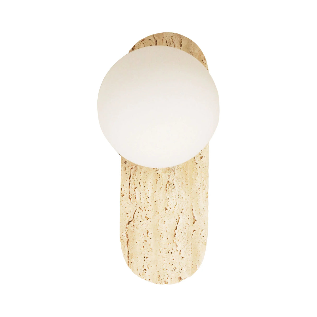 Oriel Ping G9 Travertine Decorative Opal Glass Wall Light