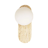 Oriel Ping G9 Travertine Decorative Opal Glass Wall Light