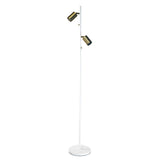 Oriel Ponte Adjustable Twin Floor Lamp White and Satin Brass