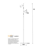Oriel Ponte Adjustable Twin Floor Lamp White and Satin Brass